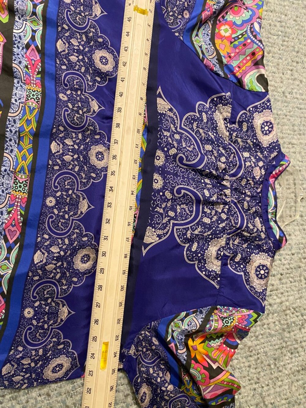 Johnny Was Blue Silk Maxi Dress - Picture 3 of 6
